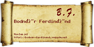 Bodnár Ferdinánd névjegykártya