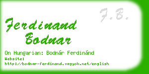 ferdinand bodnar business card